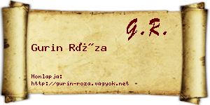 Gurin Róza névjegykártya